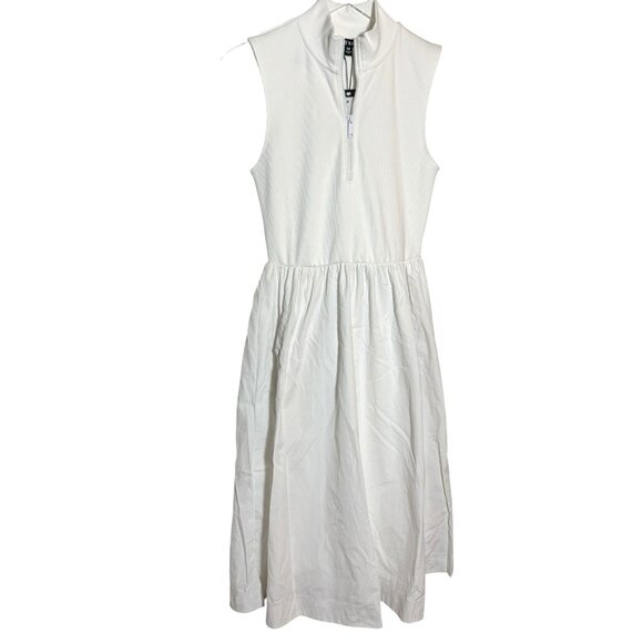 Steve Madden Berlin Dress white fit & Flare zip neck NWT - Picture 3 of 10